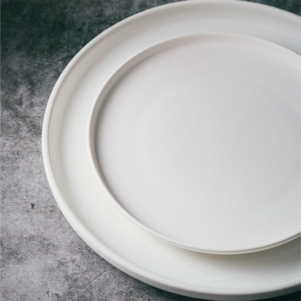 Talerze obiadowe nordycki ceramiczny zachodni talerz obiadowy talerz na stek kreatywny zachodni talerz śniadaniowy płaski biały domowy talerz obiadowy naczynie gładki talerz obiadowy (A, M)