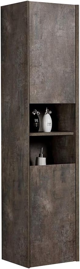 Urban Bathroom Furniture Tall Storage Cabinet Unit Wall Hung Universally Handed โ Metallic Brown