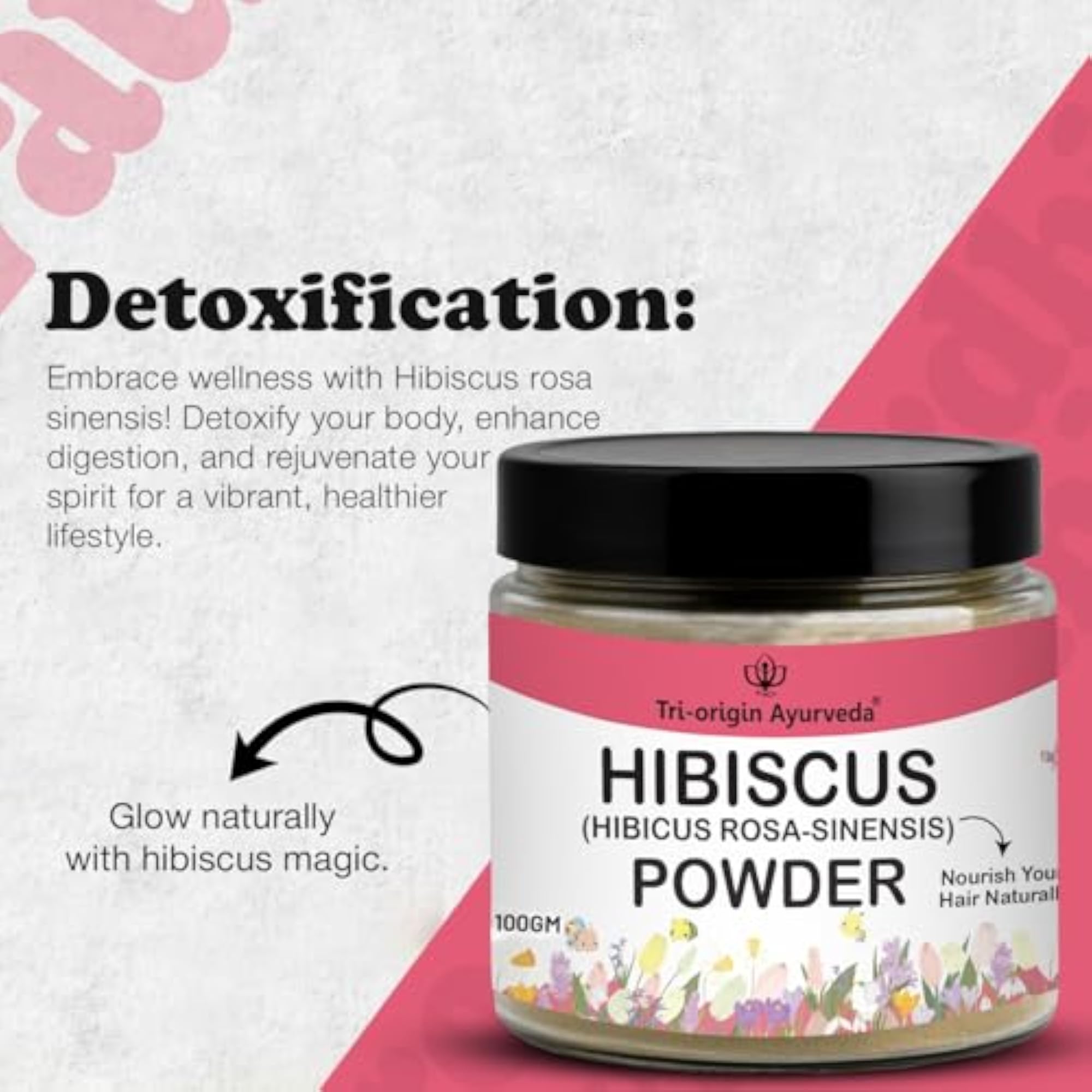 100% Natural Hibiscus Powder for Hair and Face