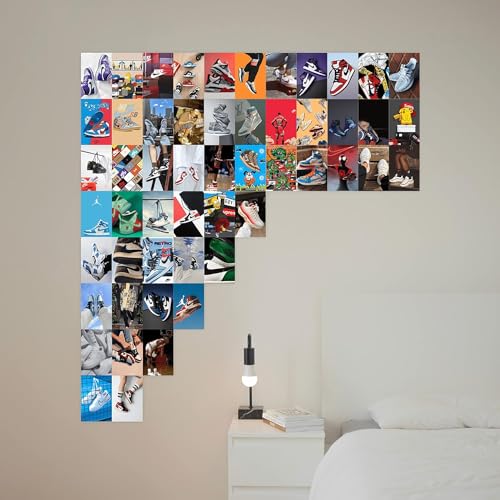 Image of SG Pack of 54 Sneakerhead Aesthetic Wall Collage Kit Posters - 4 x 6 Inches Posters for Wall Decoration - Wall Art For Bedroom, Office, Living room, Dorm room