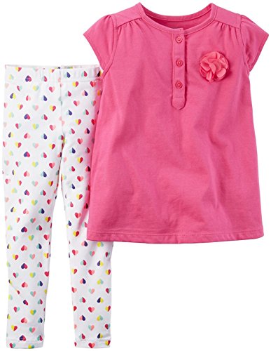 Carter's 2 Pc Playwear Sets, Bright Pink, 9 Months