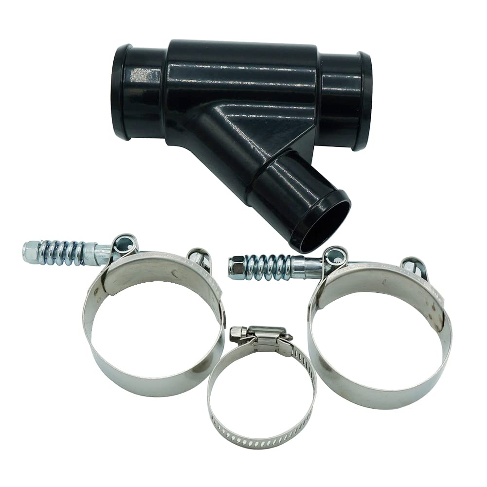 New Weldless Dual Radiator Coolant Y-Pipe Kit Y Pipe Billet Aluminum T-Bolt Clamps Compatible with Dodge Cummins Diesel 6.7L 2500 3500 4500 5500 13 14 15 16 17 18 19 20 2013-2020