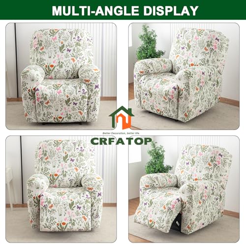 Funda para protector de muebles reclinables elástica y estampada de 4 piezas 4