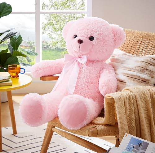 YunNasi Riesen Teddybär 90cm/XXL, Groß Plüschbär Kuscheltier Stofftier,Rosa