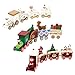 balacoo 3Pcs di Natale Treno Giocattolo in Albero di Natale Giocattoli Vetrina Treno Modello Set di Natale Camino Mantello di Visualizzazione della Finestra Decor per Casa Favore di