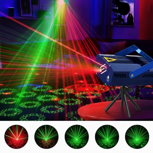 Image of Mini Laser Projector Light 6 Pattern Featuring Sound-Activated | Handy Tripod Stand | Ideal for Home Parties, Events, Diwali Festivals | Projector Lights |