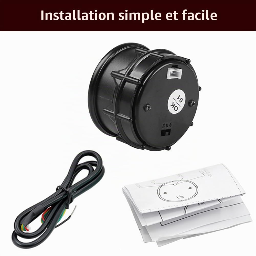 ETOPARS Universelle Voiture Jauge de Tension 2 Pouces 52mm Voltmètre Jauge Numérique Tension Manometre Rouge Lumière Indicateur Voltmètre Testeur Instruments Volt