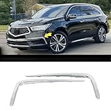 skkyoro Front Bumper Molding For Acura MDX 2017 2018 2019 2020 Front Left and Right Side Chrome Bumper Trim Molding Set Replace 71104TZ5A00 71109TZ5A00