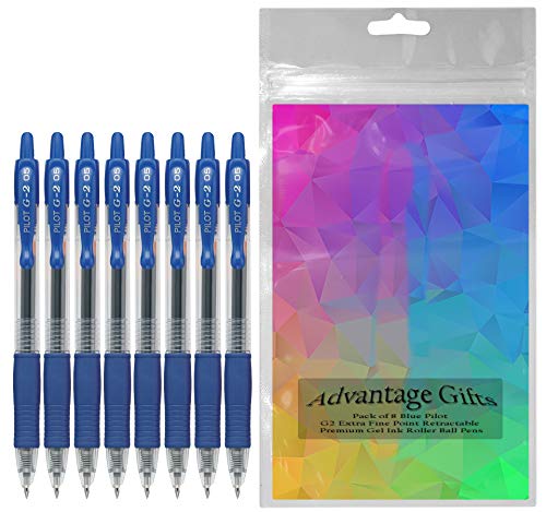 Bolígrafos Premium de Gel Retráctiles G2 Azul Pack 8 miniatura 2