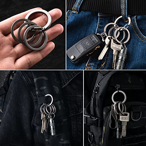 Image of TISUR Titanium Keychain Rings,Carabiner Dog Tag Key Chain Rings
