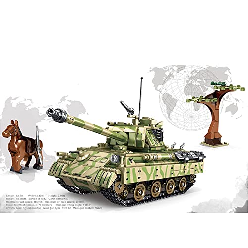 ZRY Panzer Modellbausatz, 858 Teile des WW2 Medium Panther Panzer Nr. 5 Erwachsene Hauptkampfpanzer Bausteine Kompatibel… – Bild 3