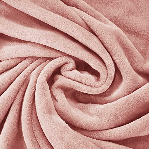 Exclusivo Mezcla Fleece Throw Blanket For Couch, Sofa And Bed, Super Soft Blankets And Warm Throws, Cozy, Plush, Lightweight (50X60 Inches, Dusty Pink) #TOP5