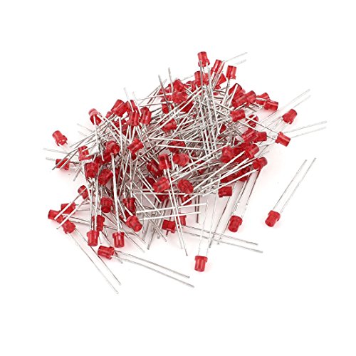 Aexit 120 Pcs Diodes 3mm Flat Head Super Bright Red LED Light Schottky Diodes Emitting Diodes