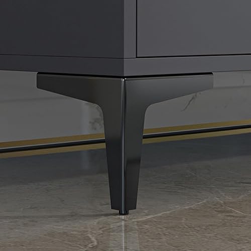 Miniatura 3 de Kichvoe Patas para muebles, 4 piezas de estilo moderno, patas de sofá de metal, patas triangulares negras para mesa, armario, sofá, silla, 5.9 in