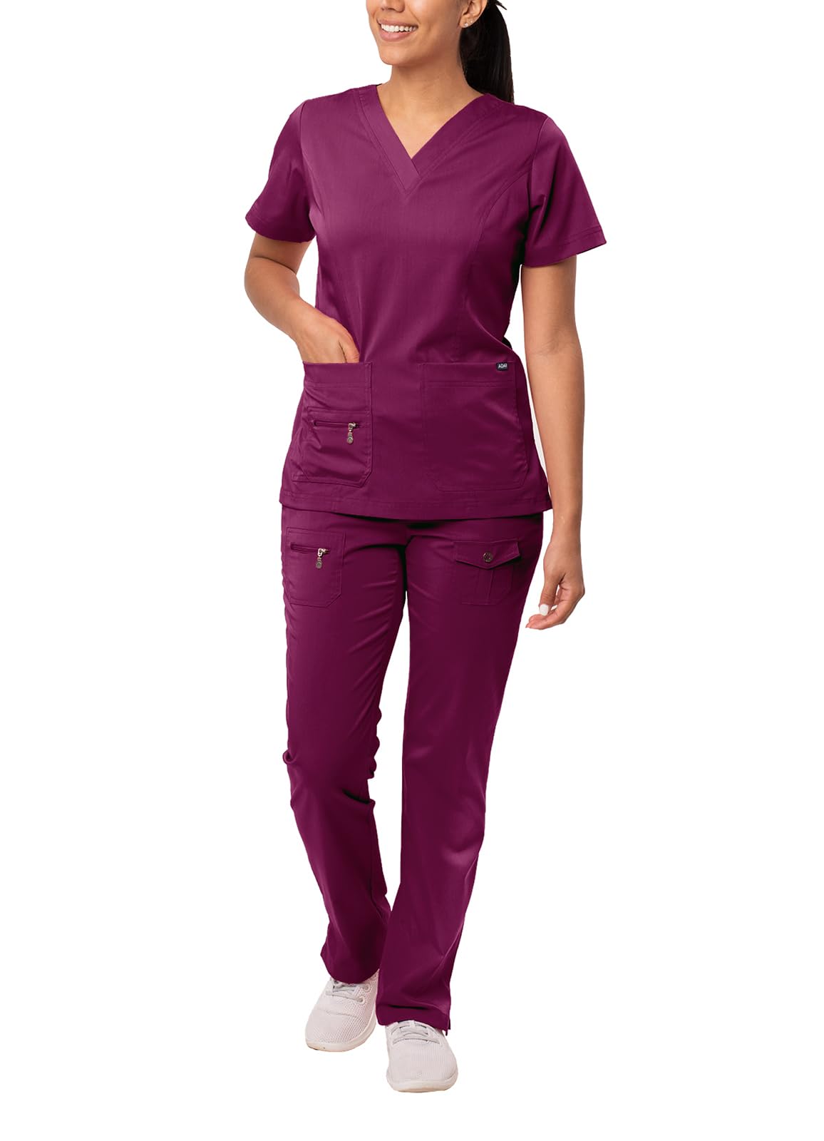 Adar Pro Breakthrough Plus Scrub Set for Women - Enhanced V-Neck Top & Multi Pocket Pants — view 10