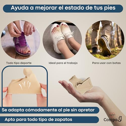 Miniatura 6 de Super Pro 2 Uds Corrector De Juanetes Y Hueso Del Pie - Separador Dedos Pie - Protector De Juanete Para Hombre Y Mujer - Alivio Del Dolor Uso Dia Y Noche Hallux Valgus - Dedo Martillo Talla Universal
