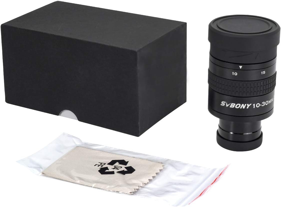 Bеѕt Quаlіtу 🔥 SVBONY SV170 Telescope Eyepiece, Zoom Eyepiece, 1.25 inch 10mm to 30mm Zoom FMC 5 Element 3 Group Telescope Accessory, for Telescope