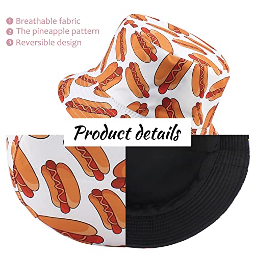 Image of Reversible Bucket Hat for Women Summer Travel Fisherman Cap, Girls Cute Double Side Wear Bucket Cap