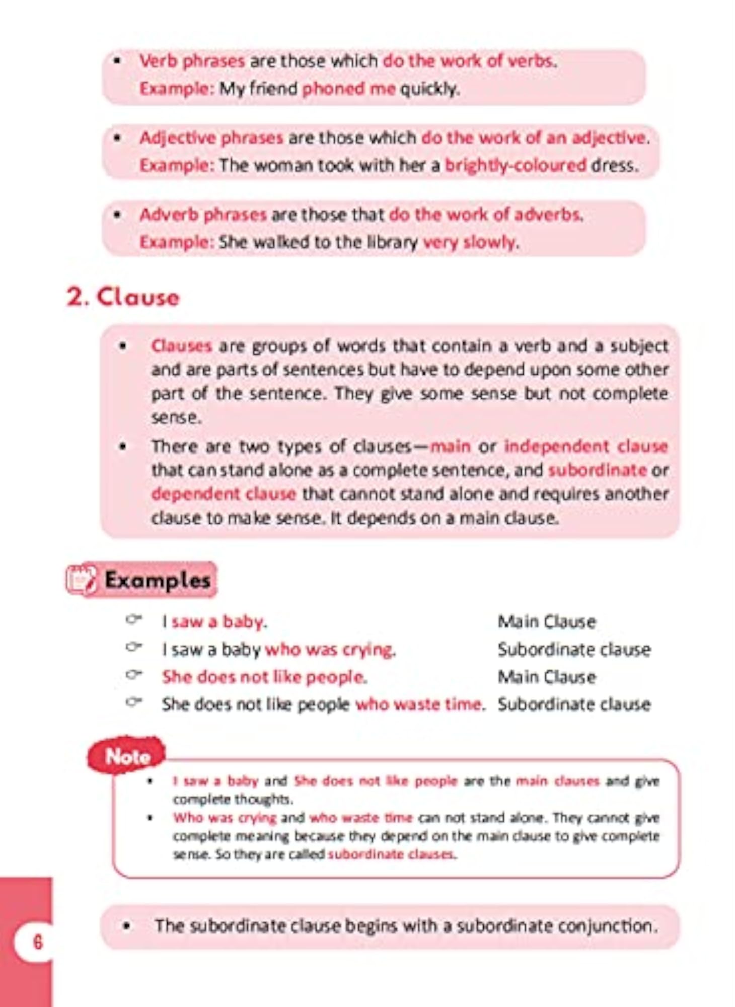Pegasus Primary English Grammar for Class 6 Students