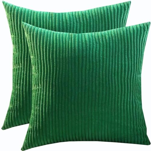 Housses de coussin de qualité supérieure 80x80 cm vert avec zip invisible - 2