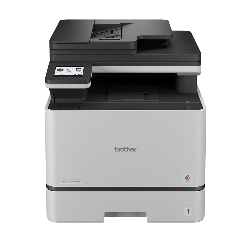 Brother MFC-L8730CDW Imprimante laser couleur tout-en-un sans fil | A4 | Impression, copie, numérisation et télécopie | Écran tactile 8,8 cm | Détection automatique du papier | ADF | Prise britannique