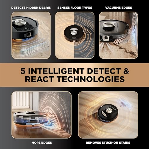 Image of Shark Robot Vacuum & Mop Combo, PowerDetect NeverTouch Pro, Self-Emptying, Self-Refill with Self-Clean Pad Wash & Dry, 60-Day Debris Capacity, 30-Day Refill Tank, 5 PowerDetect Technologies, RV2820ZE