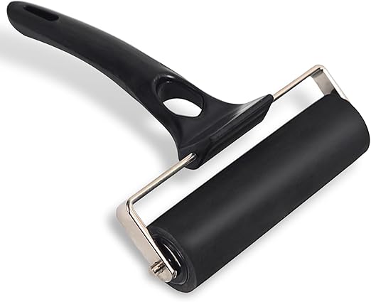 Falling in Art Rubber Roller Brayer for Crafting - Ink Roller Tool for Printmaking, Glue, Block, Wallpaper, Vinyl, Stamping, 4 5/7 Inches