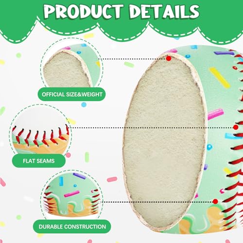 AKAIXI Baseballs PVC 9in Practice Baseball for Training Hitting Lifestyle Decor Ideal Personalized Inspired Gifts for Players Coaches Moms (Green Drip, Baseball Set (1 Piece)) — view 3