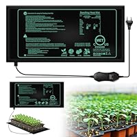 PORFOYO Heizmatte Pflanzen Mit Thermostat, 50W Pflanzen Heizmatte Wärmematte, Temperatur Heizkissen Amphibien, Wasserdichtes Zimmergewächshaus Wärmematte Für Sämlinge, Haustiere Und Reptilien