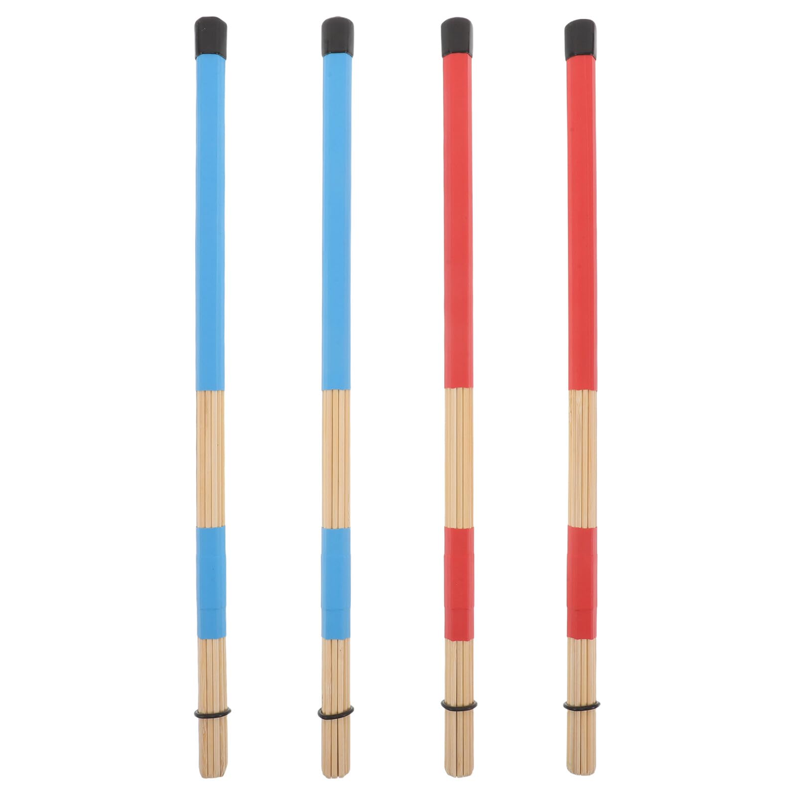 GARVALON Juego de Baquetas de Madera para Batería 2 Pares, Cepillos de Percusión Duraderos Superficie de Golpeo Amplia para Práctica y Jazz Acústico