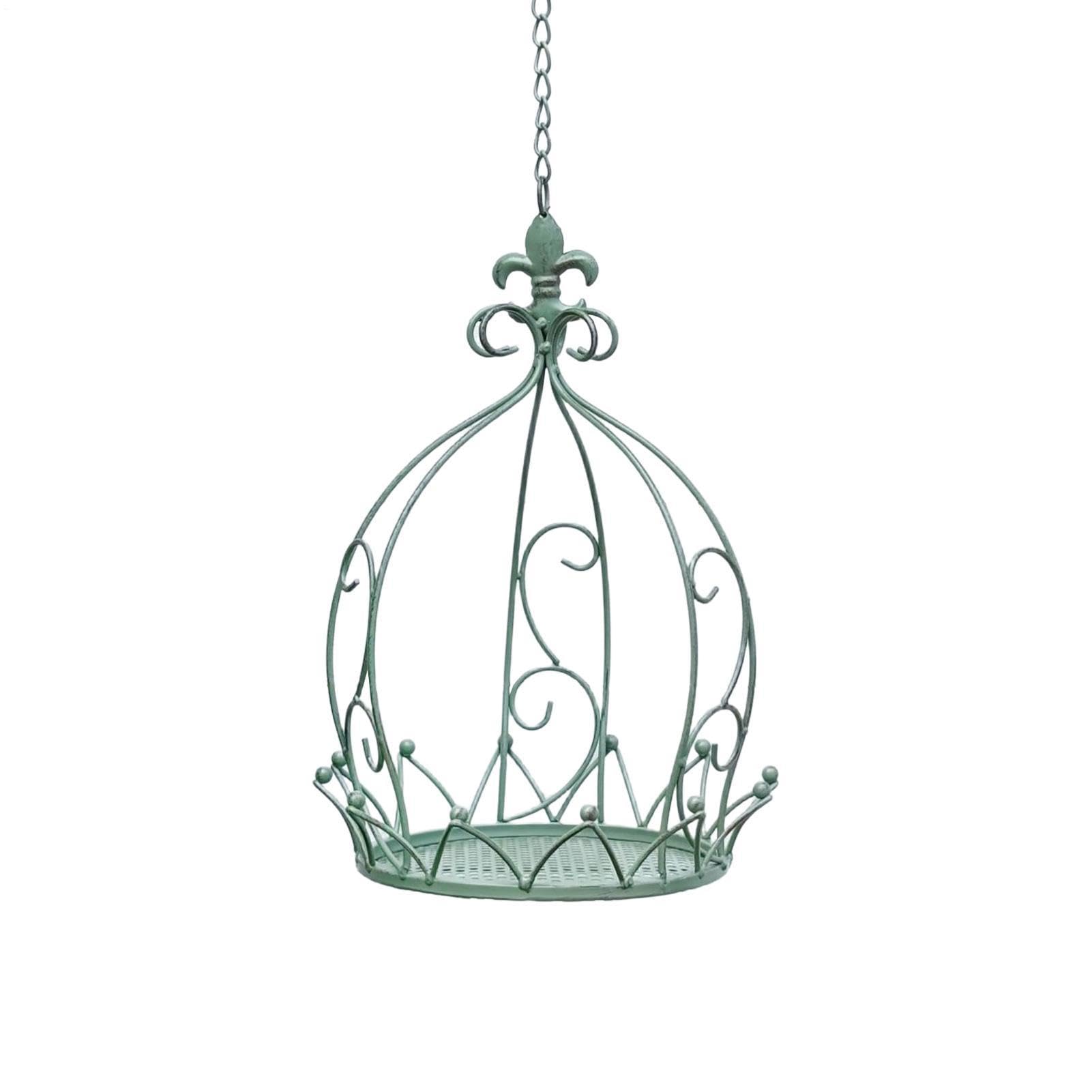 Suspension pour d'intérieur avec chaîne et panier décoratif en métal