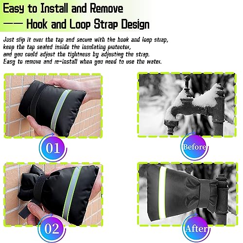 Outdoor Faucet Covers for Winter, 25”H x 13”W Thinsulate Insulation Faucet Freeze Protector, 2 Pack for Garden Lawn Faucets & Yard Hydrant, Waterproof Insulated Spigot Cover Faucet Sock by OUTTDID - Image 3