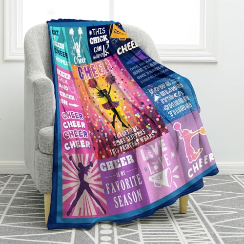 Jekeno Throw Blanket 60"x80" Colorful, Cheerleading Gifts for Women Men