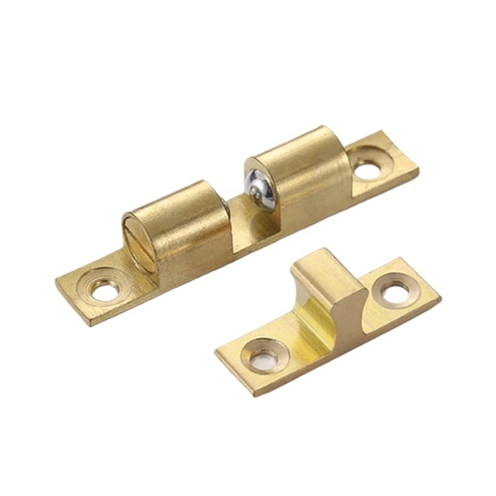 Huwoyg One Color 10Pcs 40-70Mm Brass Cabinet Door Catches Adjustable Copper Double Spring Steel Ball Catch Furniture Latch Stoppers For Cabinet Closet