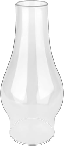 Miniatura 8 de Lámpara de aceite de repuesto para chimenea, pantalla de vidrio transparente de huracán con estilo ondulado, base de 3 pulgadas para lámparas