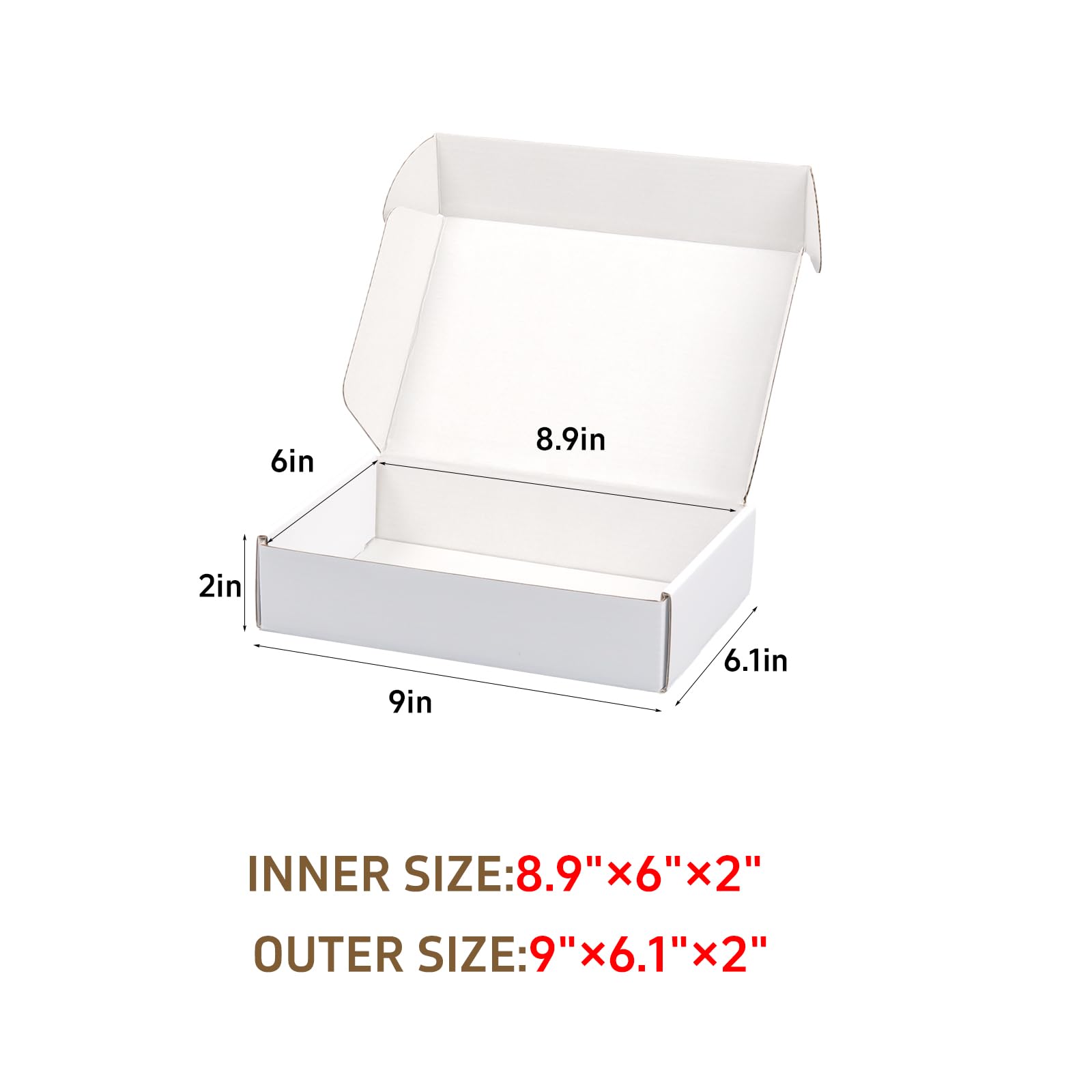 DERZIFUN - Paquete De 30 Cajas De Envío Corrugadas De 9 X 6 X 2