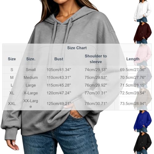 FPMLUXLL Hoodies for Women Casual Long Sleeve Sweatshirt with Pockets - image 6