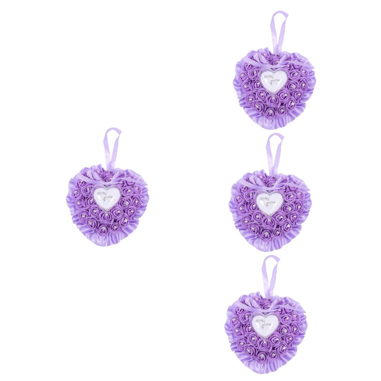 Cabilock 4stücke Ringkissen Mit Rosenmotiv Romantisches Ringkissen Für Trauung Eleganter Ringhalter Für Eheringe Hochzeitsdekoration Und Für Verlobungen Valentinstag Und Jubiläen