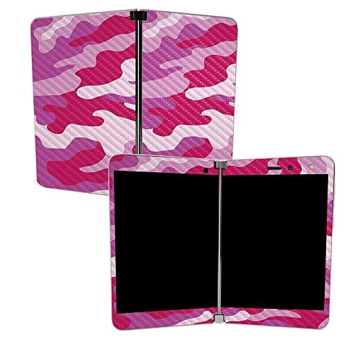 Image of MIGHTY SKINS MightySkins Carbon Fiber Skin for Microsoft Surface Duo - Pink Camo | Protective, Durable Textured Carbon Fiber Finish | Easy to Apply, Remove, and Change Styles | Made in The USA