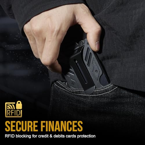 Minimalist Slim Wallet with Moeny Clip, Front Pocket RFID Blocking Wallet Cash Holder, Versatile Credit Card Orgainzer, ID Card Badge Holder for Men2