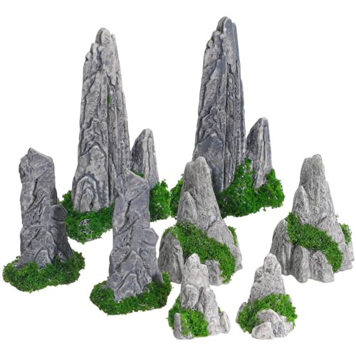 Image of BESPORTBLE 8Pcs Miniature Rockery Decor Simulated Rockery Ornament for Mini Terrarium Decor Bonsai Micro Landscape Ornament Japanese Garden Pot Plant and Moss Landscape