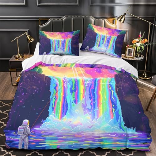 Housse de couette super king 260x220 cascade 3D microfibre douce