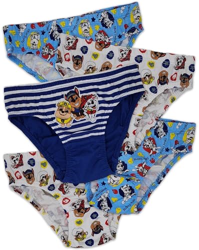 PAW PATROL - Chase, Marshall & Rubble - 5 Pack Jungen Slips aus Baumwolle Unterhosen - 3-4 Jahre: 104cm