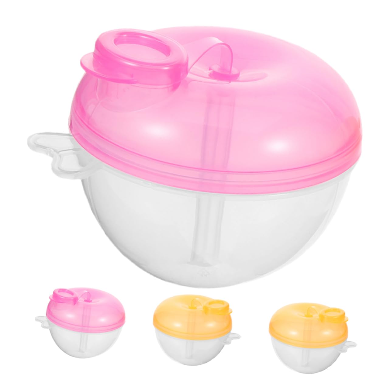 CIMAXIC 4pcs Travel Formula Dispenser Milk Powder Container Rotating Compartments Go Feeding