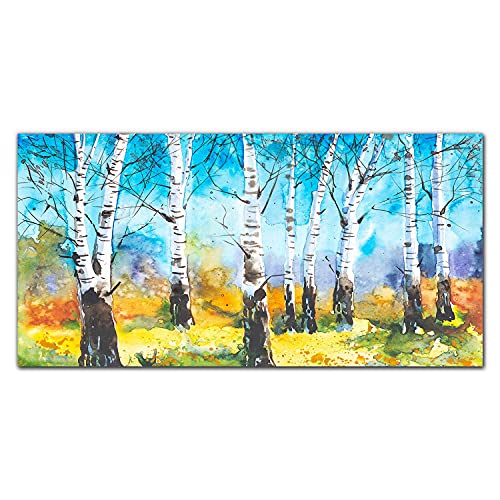 Décoration tableau en verre forêt 100x50cm photo sur verre trempé