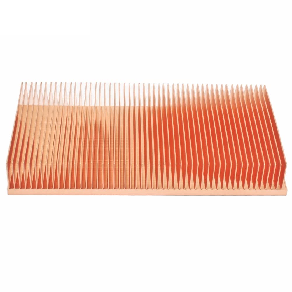 Disipador DIY Disipador de calor de cobre puro 100x50x15mm radiador de disipador de calor de aleta biselada for Chip de RAM electrónico enfriador de refrigeración LED VGA
