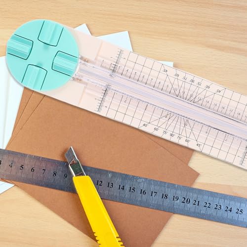 SHINEOFI -1 Paper Cutter Rotary Paper Trimmer with Straight Wave Perforated and Creasing Blades Metal and Plastic Construction Nonslip Base for Precise Cutting in Art and Creative - Image 9