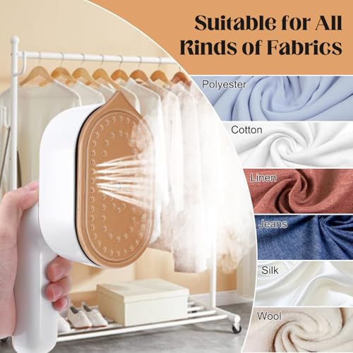 Idota Dampfbügeleisen Mini, Reise Bügeleisen, Reisebügeleisen Mini Leicht Dampfbügeleisen Reise, Mini Bügeleisen Antihaft Bügelsohle, Schnelles Aufheizen, mit 50ml für Zuhause und Unterwegs (Weiß)