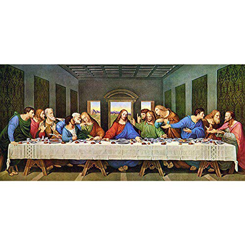 Large Size 5D DIY Diamond Painting Last Dinner Different Large Size Square Drills Round Drills Christian Riligious Church Pictures Images Gift (40 * 80cm, Square Drills)