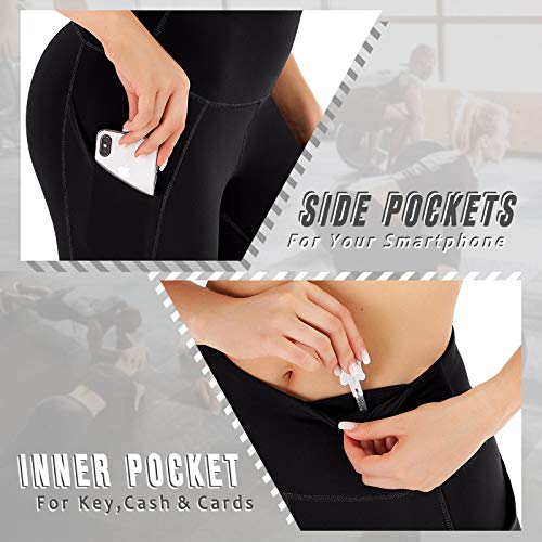 Ewedoos Leggings With Pockets For Women High Waisted Yoga Pants With Pockets For Women Soft Yoga Pants Women Black #TOP3